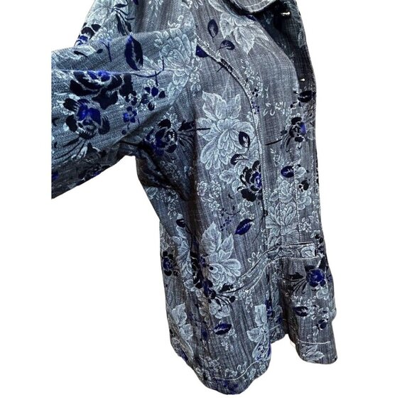 Analogy Woman Embossed Denim/Velvet Jacket Blazer Size‎ XL - Picture 5 of 8